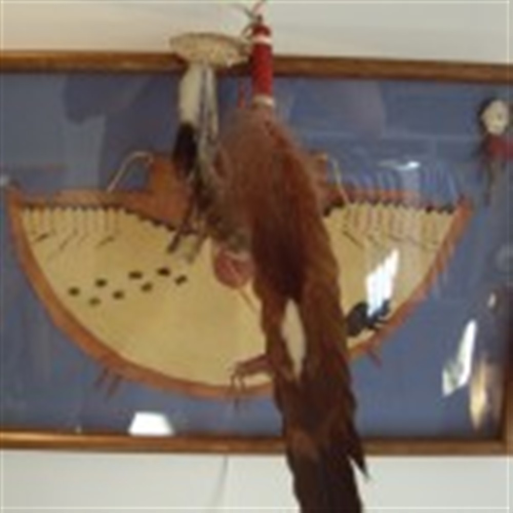 attrape-rêves objiwa ou cherokee vers 1900 avec plume d'aigle, Coll. personnelle