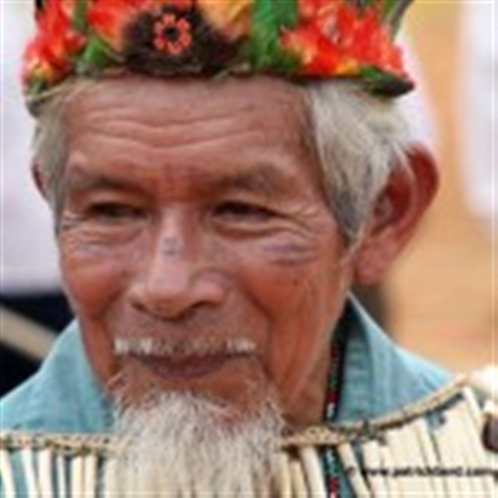 Don Sabino, shaman de Sarayacu, père de José Gualinga